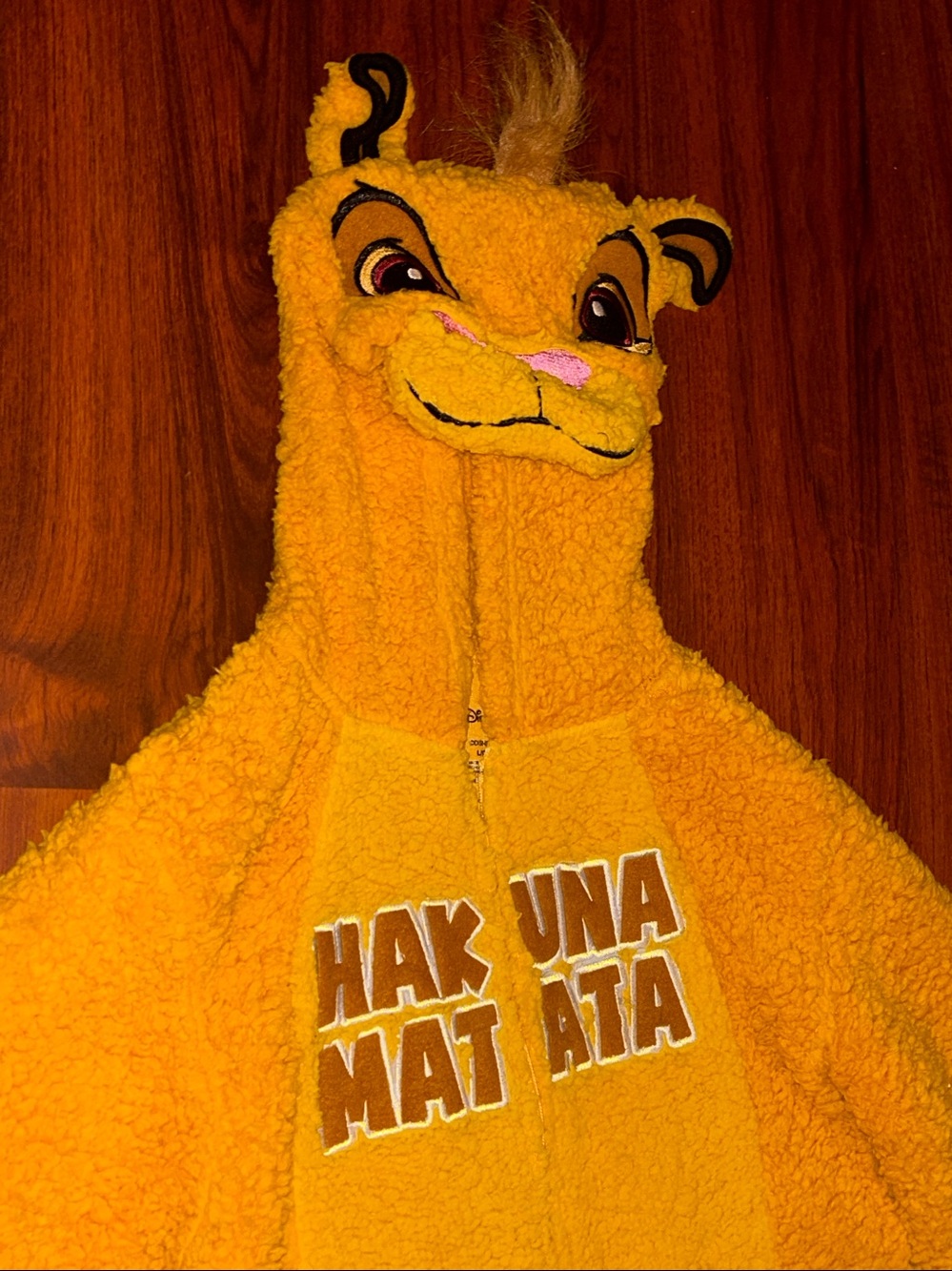 Disney The Lion King "Hakuna Matata" Simba Sherpa Onesie Suit sz L - Picture 3 of 14